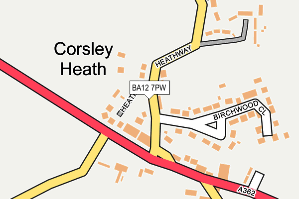 BA12 7PW map - OS OpenMap – Local (Ordnance Survey)