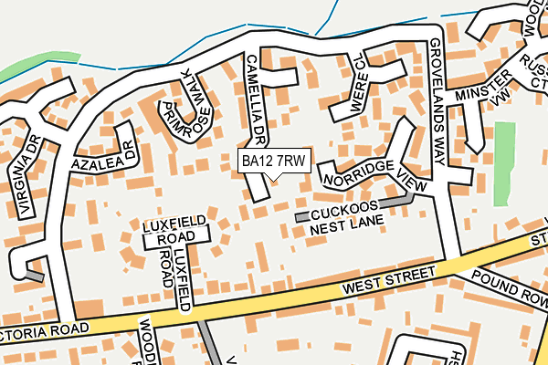 BA12 7RW map - OS OpenMap – Local (Ordnance Survey)