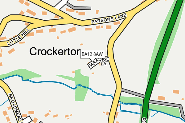 BA12 8AW map - OS OpenMap – Local (Ordnance Survey)