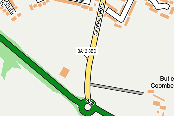 BA12 8BD map - OS OpenMap – Local (Ordnance Survey)