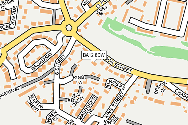 BA12 8DW map - OS OpenMap – Local (Ordnance Survey)