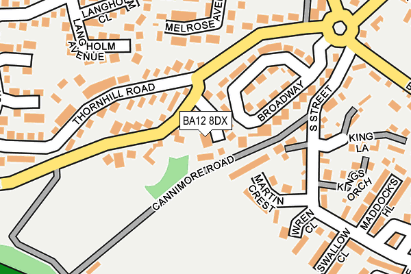 BA12 8DX map - OS OpenMap – Local (Ordnance Survey)