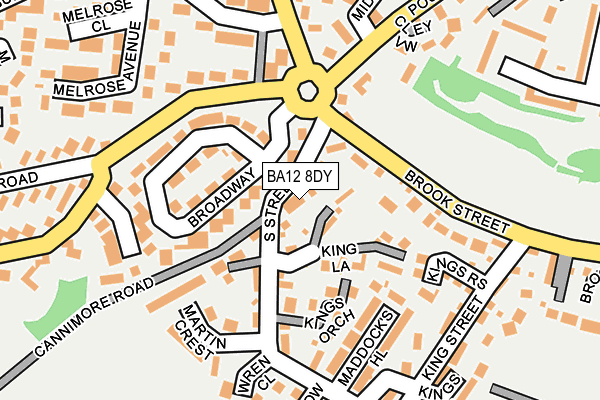 BA12 8DY map - OS OpenMap – Local (Ordnance Survey)