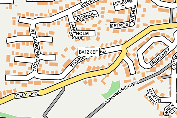 BA12 8EF map - OS OpenMap – Local (Ordnance Survey)