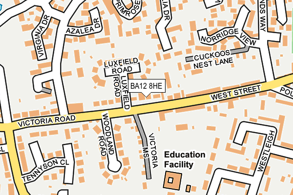 BA12 8HE map - OS OpenMap – Local (Ordnance Survey)