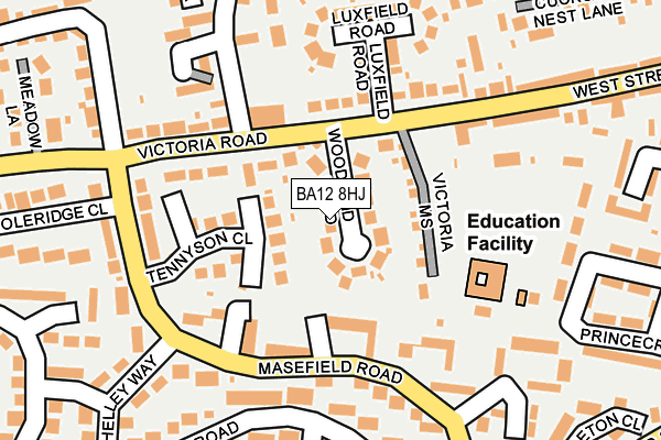 BA12 8HJ map - OS OpenMap – Local (Ordnance Survey)