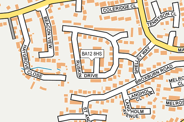 BA12 8HS map - OS OpenMap – Local (Ordnance Survey)