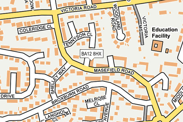 BA12 8HX map - OS OpenMap – Local (Ordnance Survey)