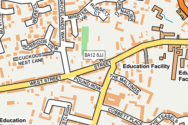 BA12 8JJ map - OS OpenMap – Local (Ordnance Survey)