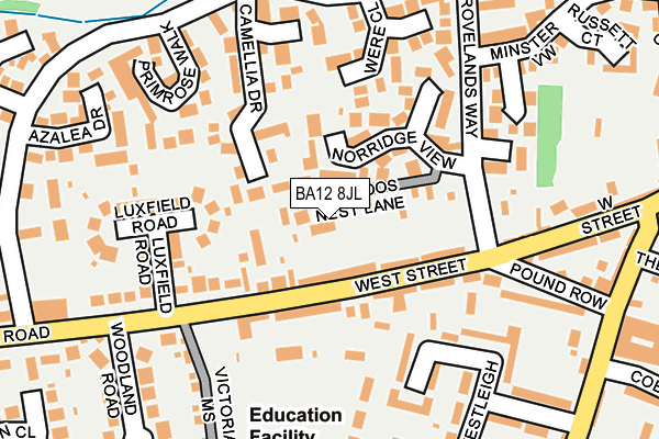 BA12 8JL map - OS OpenMap – Local (Ordnance Survey)