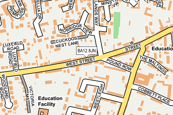 BA12 8JN map - OS OpenMap – Local (Ordnance Survey)