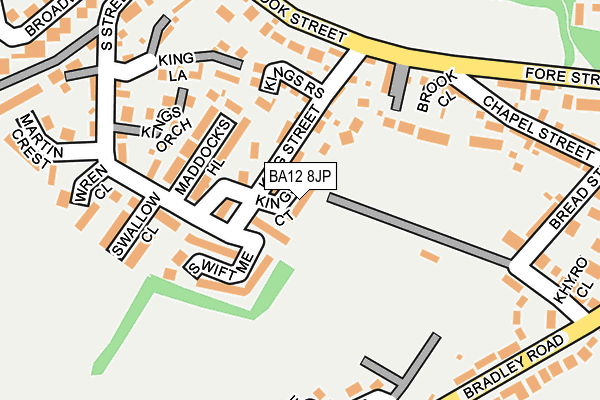 BA12 8JP map - OS OpenMap – Local (Ordnance Survey)