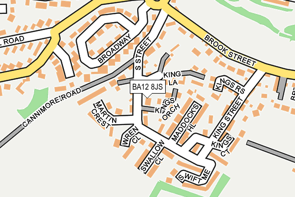 BA12 8JS map - OS OpenMap – Local (Ordnance Survey)