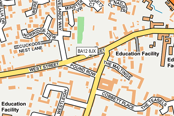 BA12 8JX map - OS OpenMap – Local (Ordnance Survey)