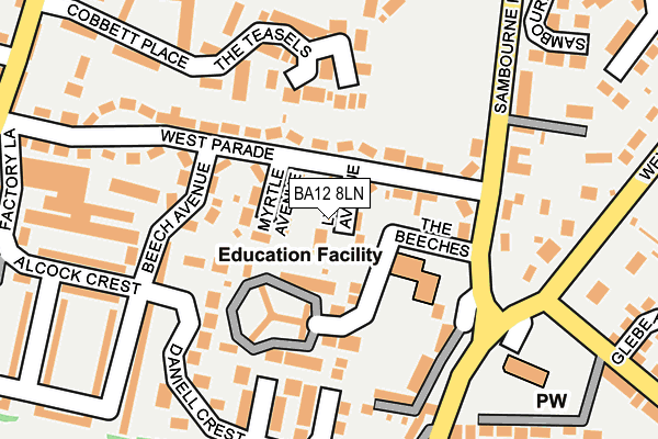 BA12 8LN map - OS OpenMap – Local (Ordnance Survey)