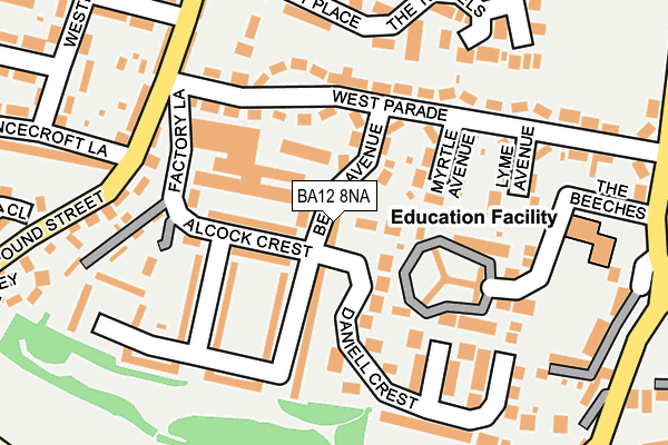 BA12 8NA map - OS OpenMap – Local (Ordnance Survey)