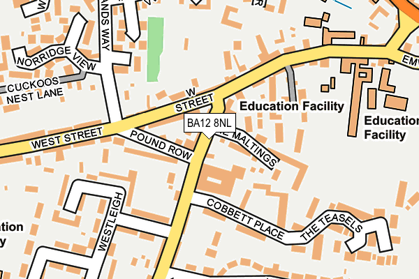 BA12 8NL map - OS OpenMap – Local (Ordnance Survey)