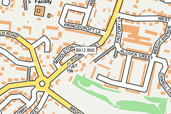 BA12 8NS map - OS OpenMap – Local (Ordnance Survey)