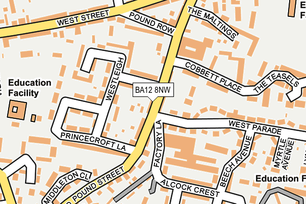 BA12 8NW map - OS OpenMap – Local (Ordnance Survey)