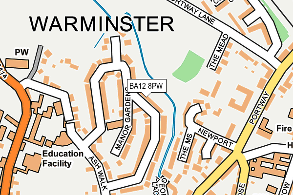 BA12 8PW map - OS OpenMap – Local (Ordnance Survey)