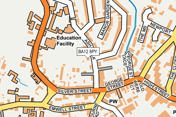 BA12 8PY map - OS OpenMap – Local (Ordnance Survey)