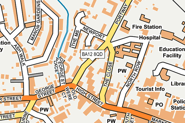 BA12 8QD map - OS OpenMap – Local (Ordnance Survey)