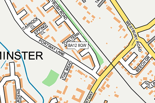 BA12 8QW map - OS OpenMap – Local (Ordnance Survey)