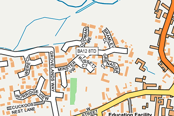 BA12 8TD map - OS OpenMap – Local (Ordnance Survey)