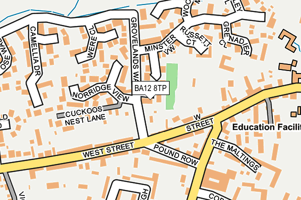 BA12 8TP map - OS OpenMap – Local (Ordnance Survey)