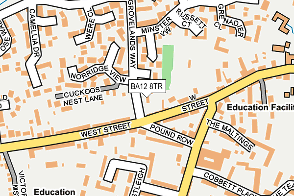 BA12 8TR map - OS OpenMap – Local (Ordnance Survey)