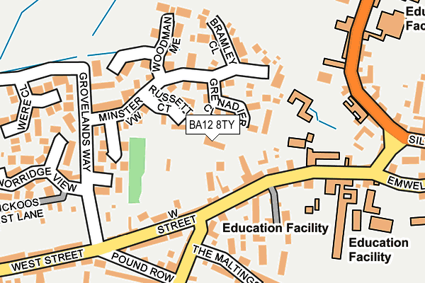 BA12 8TY map - OS OpenMap – Local (Ordnance Survey)