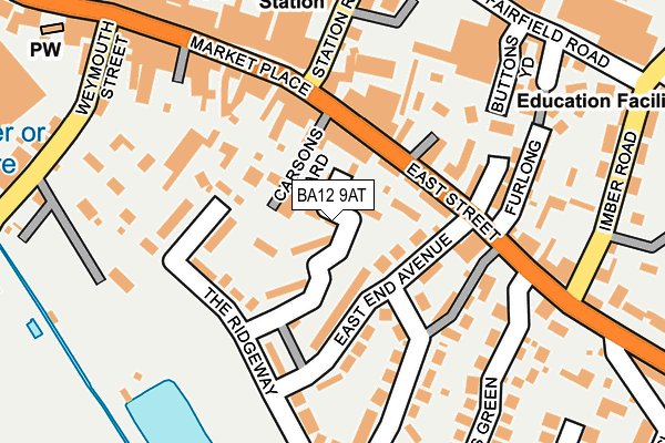 BA12 9AT map - OS OpenMap – Local (Ordnance Survey)