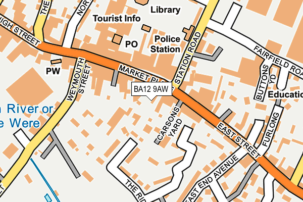 BA12 9AW map - OS OpenMap – Local (Ordnance Survey)