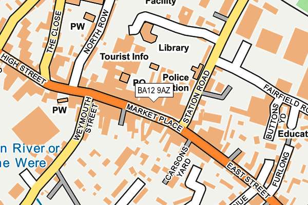 BA12 9AZ map - OS OpenMap – Local (Ordnance Survey)