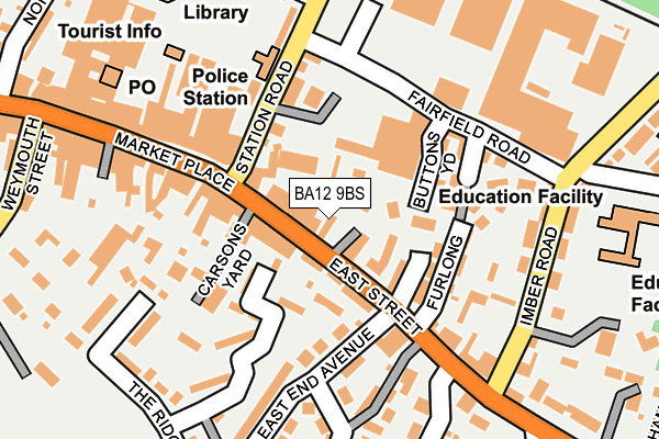 BA12 9BS map - OS OpenMap – Local (Ordnance Survey)