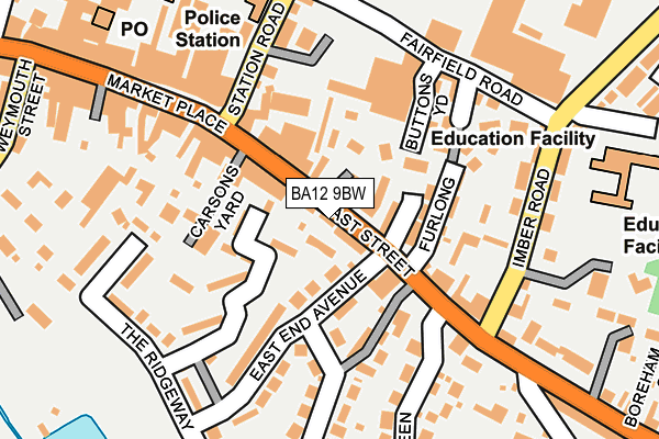 BA12 9BW map - OS OpenMap – Local (Ordnance Survey)