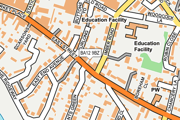 BA12 9BZ map - OS OpenMap – Local (Ordnance Survey)