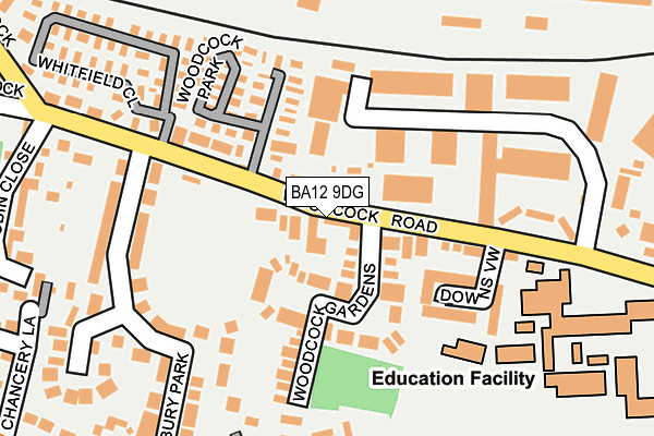 BA12 9DG map - OS OpenMap – Local (Ordnance Survey)