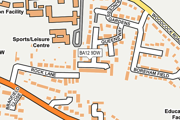 BA12 9DW map - OS OpenMap – Local (Ordnance Survey)