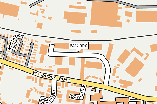 BA12 9DX map - OS OpenMap – Local (Ordnance Survey)