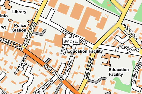 BA12 9EJ map - OS OpenMap – Local (Ordnance Survey)