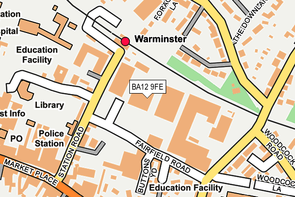 BA12 9FE map - OS OpenMap – Local (Ordnance Survey)