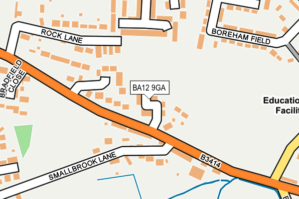 BA12 9GA map - OS OpenMap – Local (Ordnance Survey)