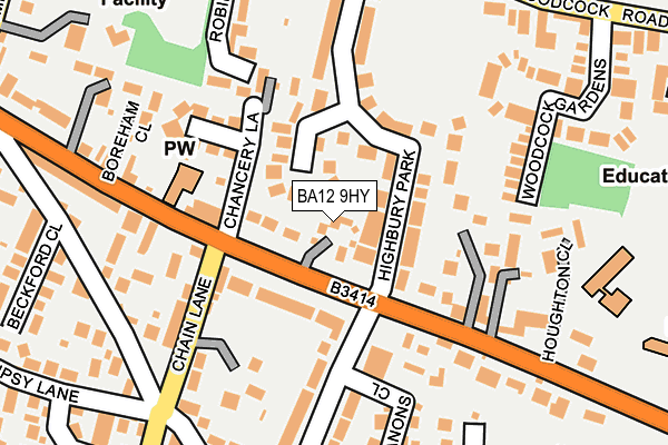 BA12 9HY map - OS OpenMap – Local (Ordnance Survey)
