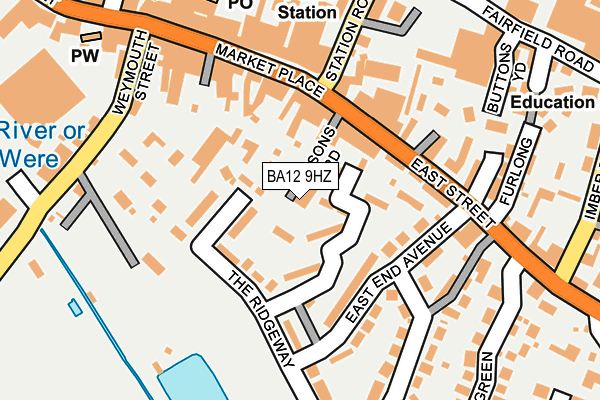 BA12 9HZ map - OS OpenMap – Local (Ordnance Survey)