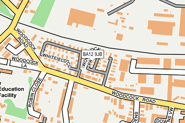 BA12 9JB map - OS OpenMap – Local (Ordnance Survey)