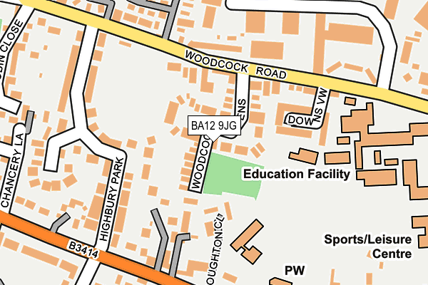 BA12 9JG map - OS OpenMap – Local (Ordnance Survey)