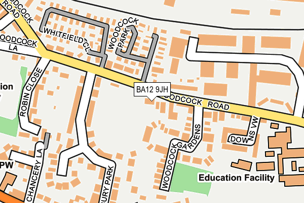 BA12 9JH map - OS OpenMap – Local (Ordnance Survey)