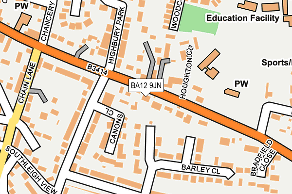 BA12 9JN map - OS OpenMap – Local (Ordnance Survey)