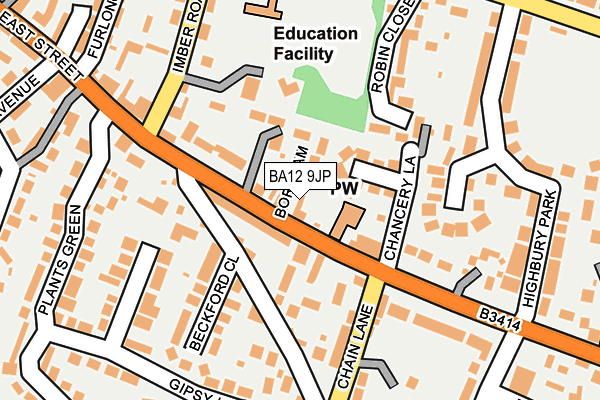 BA12 9JP map - OS OpenMap – Local (Ordnance Survey)